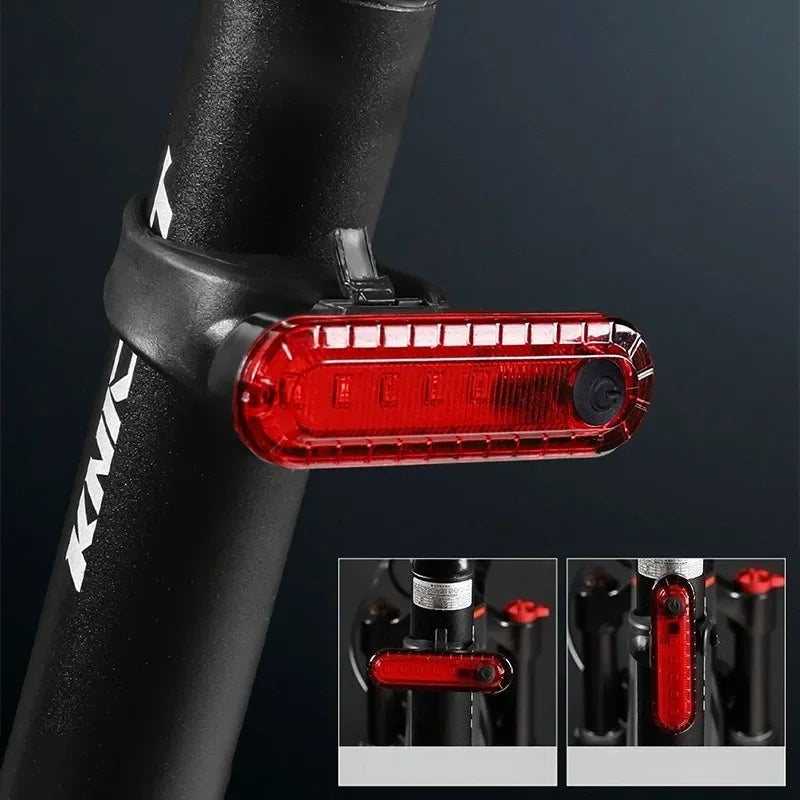Outdoor Mountain Bike Riding Equipment USB Bike Charging Tail Lights Night Riding Lightweight Warning Lights Bike Accessories Zpaxo