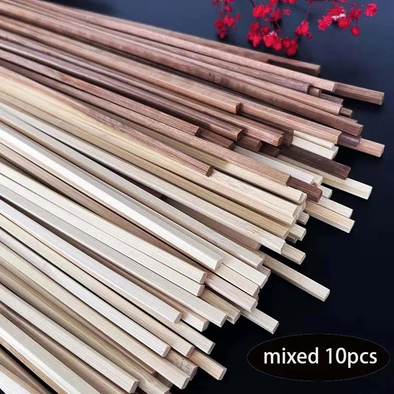 10pcs Wood Sticks 30cm Rectangle Unfinished Wooden Strips Wood Dowels Strips Dowel Rods Natural Wood Craft Sticks for Craft Zpaxo mixed color