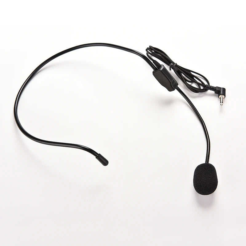 ▶1Pcs Professional 3.5MM Wired Microphone Headset Megaphone Radio Speaker Voice Clear Sound Mic For Conference Zpaxo Black