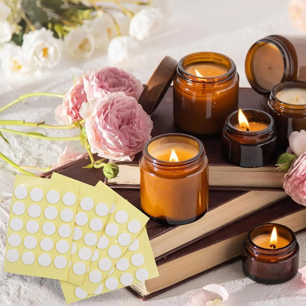 Candle Wick Stickers – Double-Sided Heat-Resistant 5/10 Sheets Candle Making Supplies Zpaxo