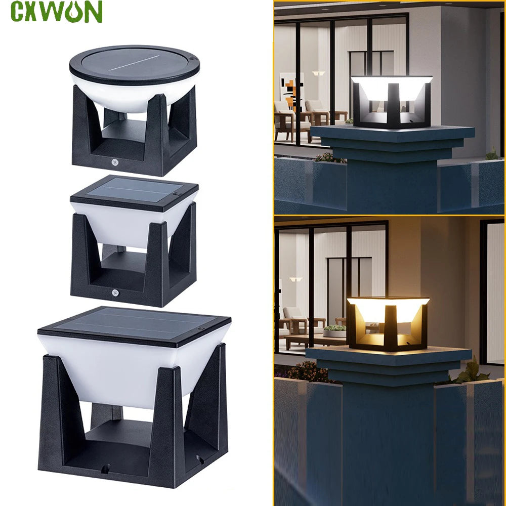 Solar Pillar Lights Fence Garden Waterproof Landscape Column Lighting Zpaxo