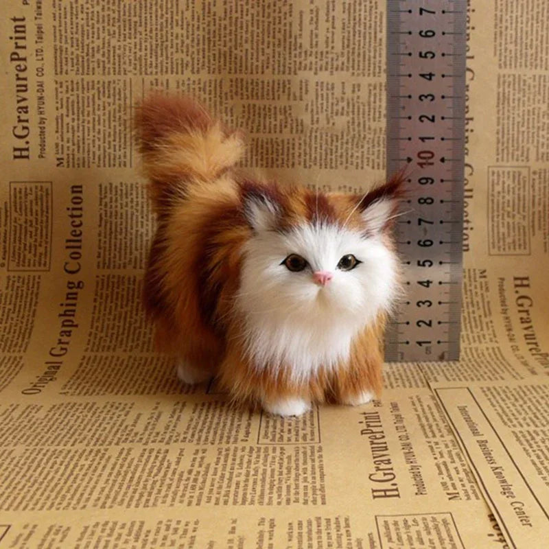 Cute Simulation Cat Plush Toys Soft Stuffed Kitten Model Fake Realist