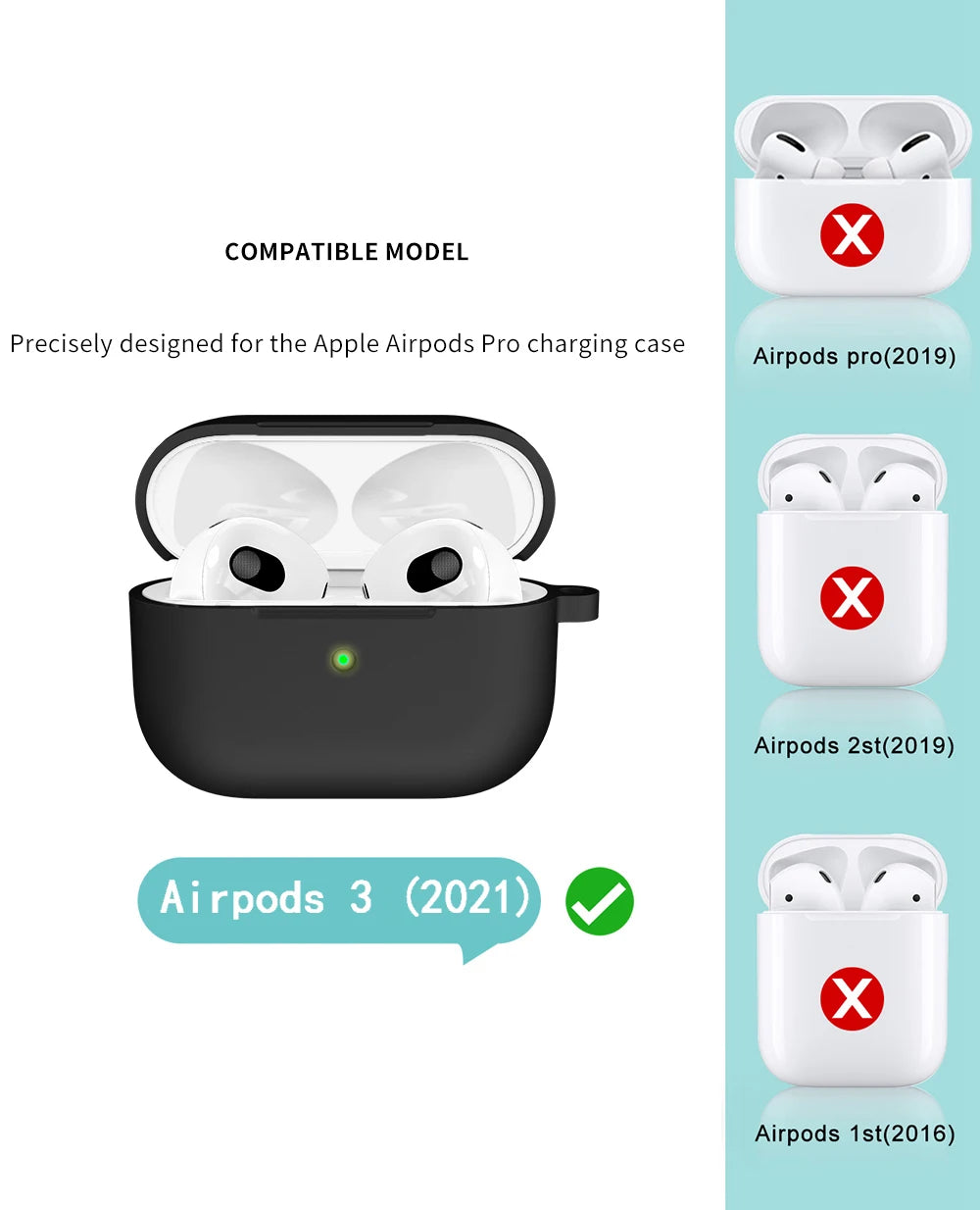 Soft Silicone Cover Apple Airpods 3 Protective Headphones Case