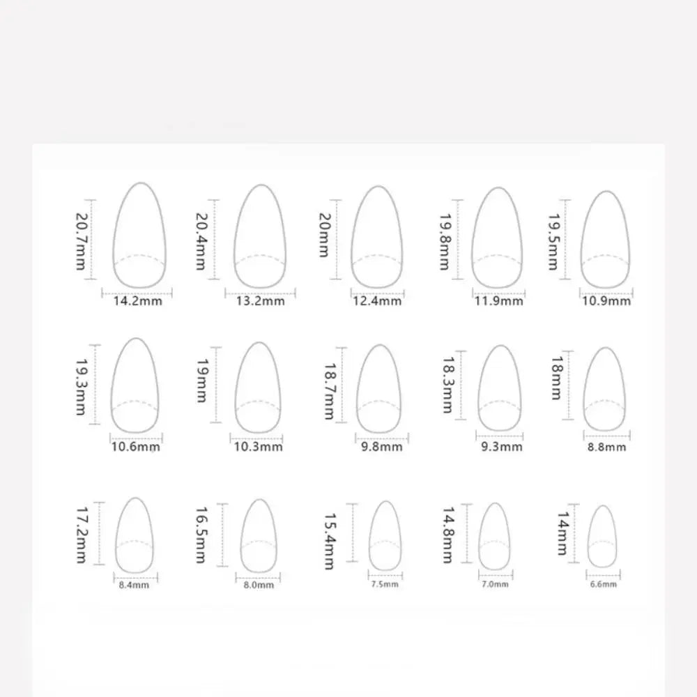 Manicure Long Almond False Nails French White Edge Press Bow Zpaxo
