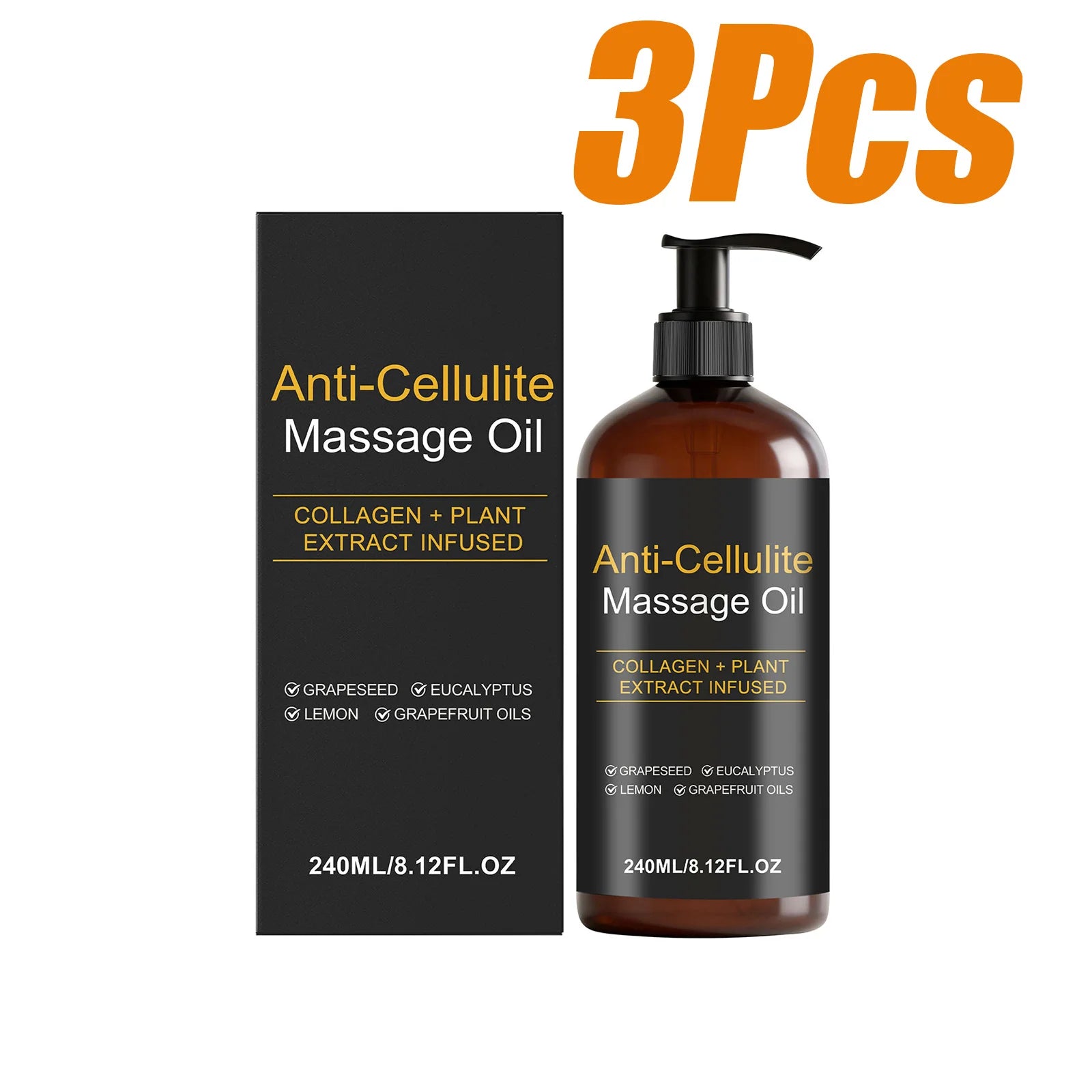 Hoygi Firming Body Massage Oil – Collagen Anti-Cellulite 240ml Anti-Cellulite Body Oil Zpaxo 3 x 240ml Boxed