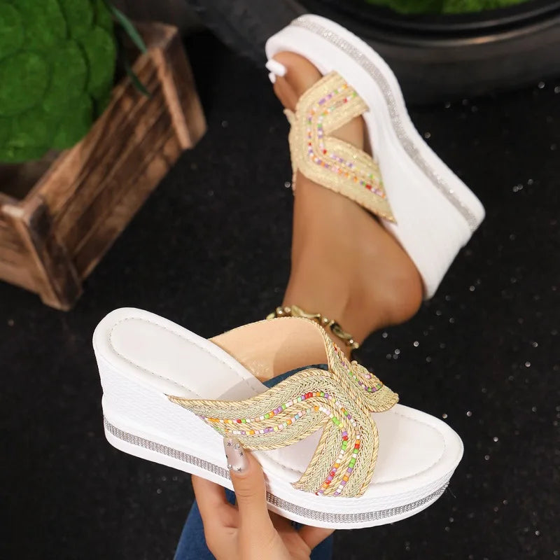 Fish Mouth Open Toe Comfortable Women's Vintage Hollow Out Breathable Zpaxo