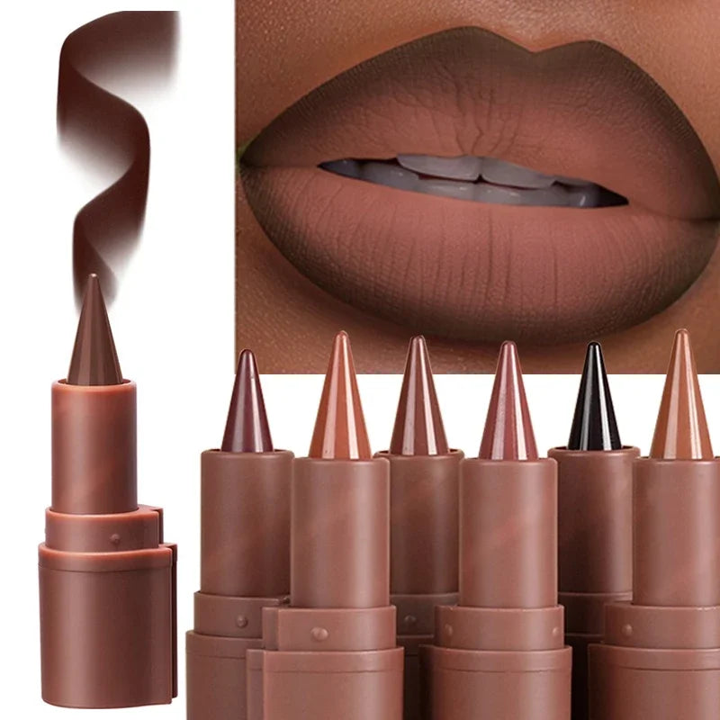 Tapered Gradient Lip Liner Pencil Purple Brown Pointed Head Lipliner Waterproof Non Sticky Matte Lipstick Gradient Contouring Zpaxo