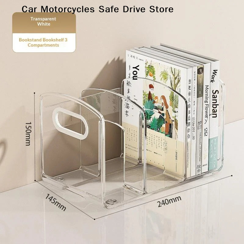 CM4 Compartment Clear Acrylic File Organizer Desktop Magazine Holder