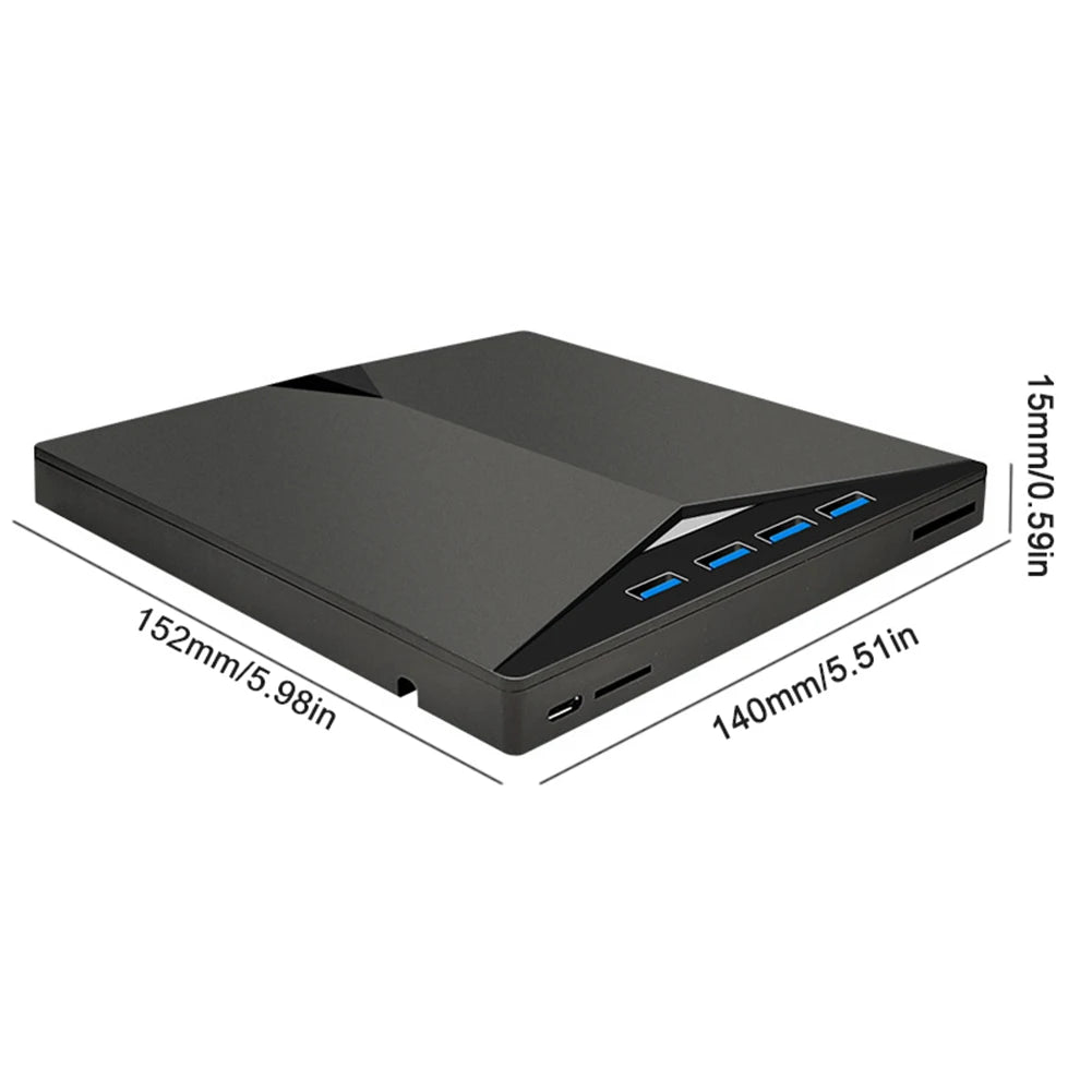 7-in-1 USB 3.0 TypeC External DVD RW CD Writer High-Speed Plug-and-Play for Windows 11/10/8/7/Linux/ OS Zpaxo