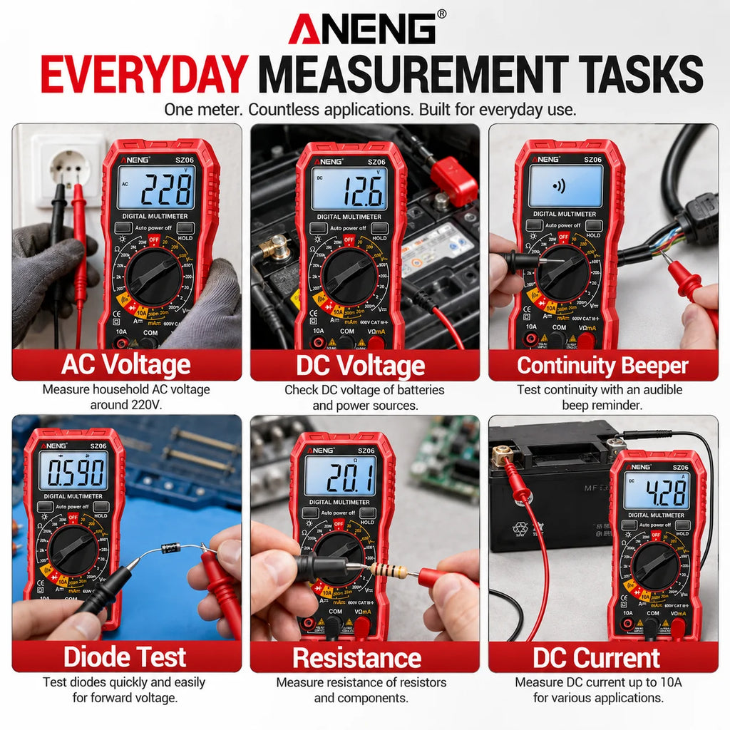 ANENG SZ06 Multimeter 2000 Diode Counts Digital AC DC Voltage Current