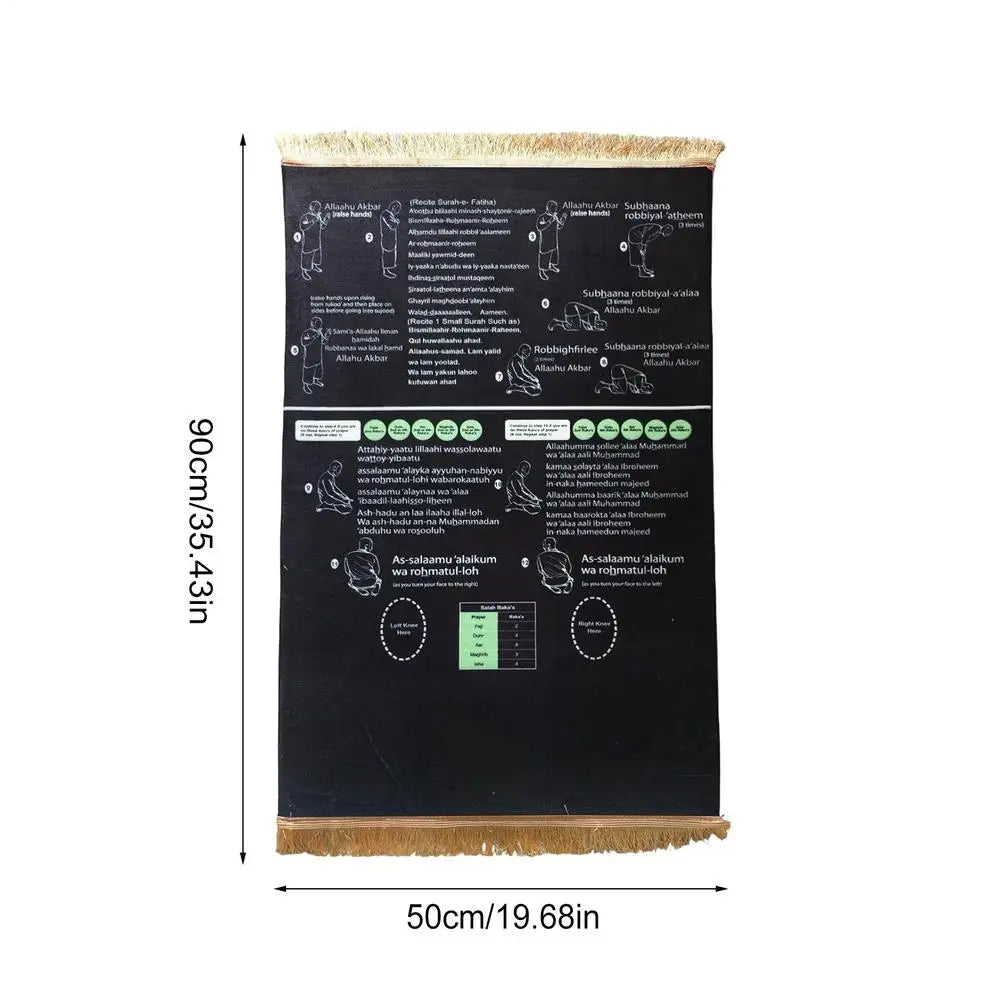 Prayer Mat 50x90cm Bilingual Guided Educational Rug Soft Step