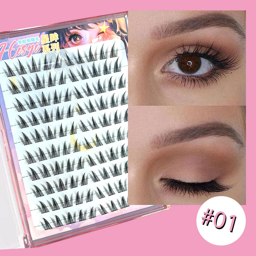 DIY single cluster glue-free false eyelashes cluster eyelashes soft, light, thick single eyelashes five options Zpaxo