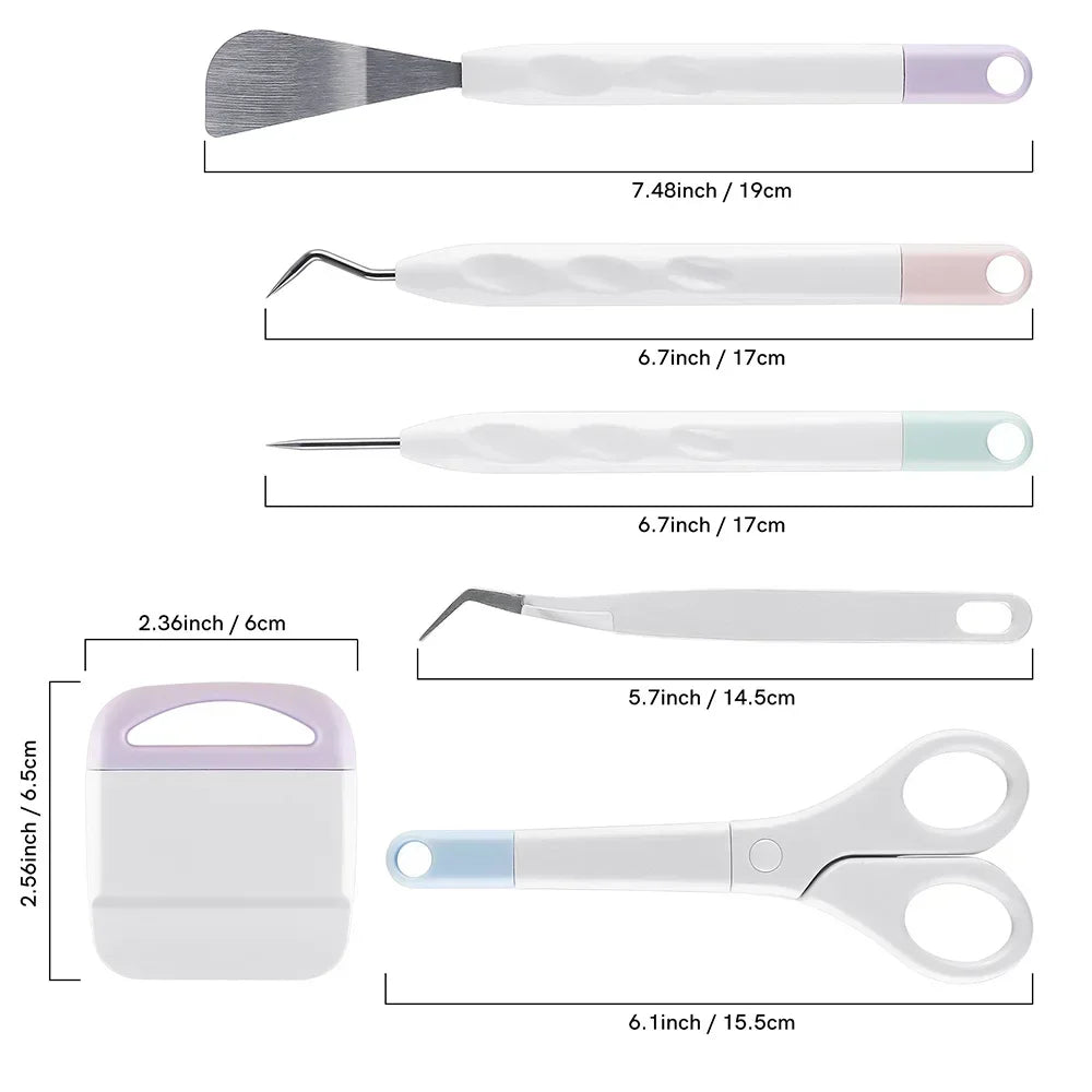 6pcs/set Craft Vinyl Weeding Tools Set Scrapbook DIY Silhouette Relief Carving Tool Kit for Cricut Maker Silhouettes Hand Tools Zpaxo 6pcs
