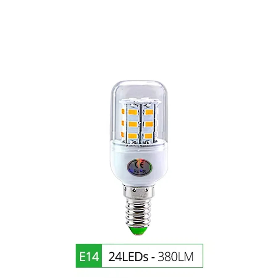 E27 E14 LED Lamp SMD 5730 220V Corn Light Bulb 24 36 56 72 LEDs Energy Saving Lamp Ampoule LED Chandelier Lighting for Home Zpaxo E14-24LEDs Cold white