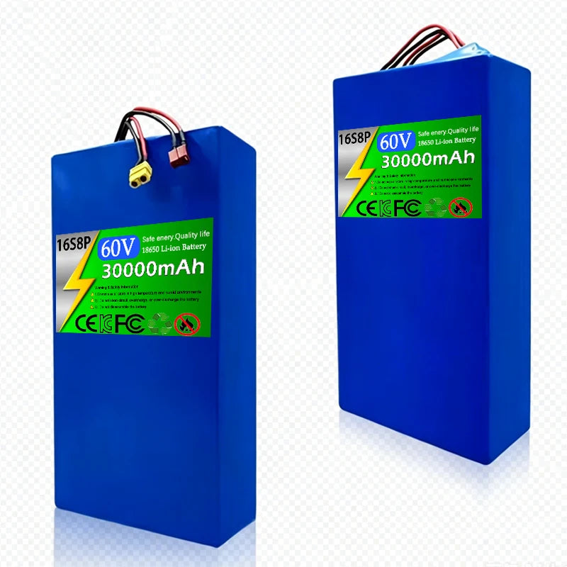 16S8P Brand New 60V 30Ah 18650 Lithium Battery Pack 500-2000W High Power Built-in BMS Scooter Motorcycle Rechargeable Battery Zpaxo