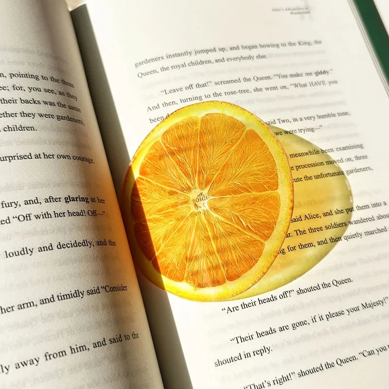 Fruit-shaped Acrylic Bookmark Grap Fig Design Semi-transparent Cute