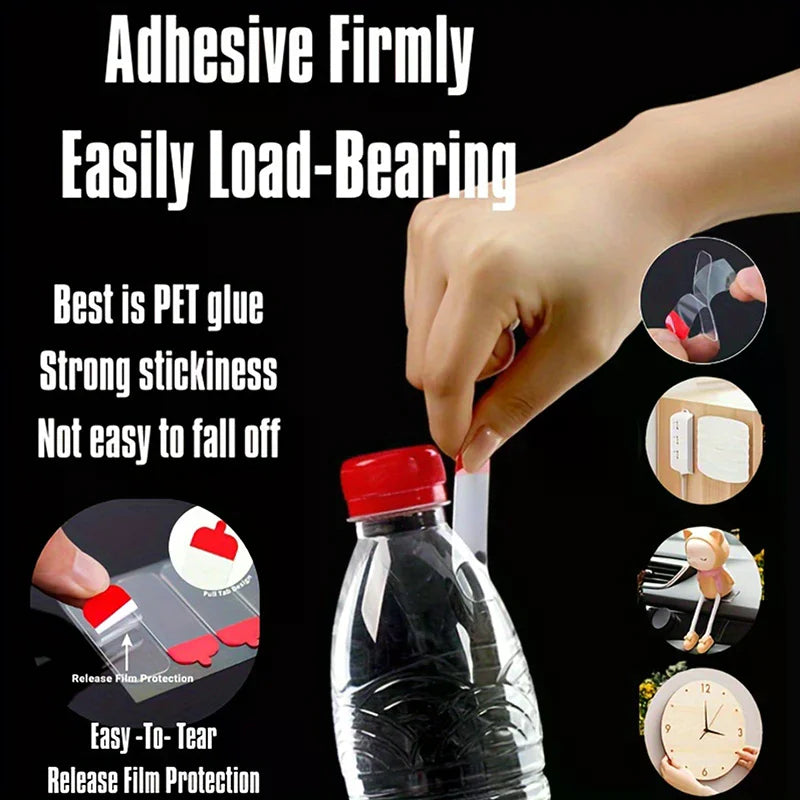 30pcs/60pcs/120pcs Double-sided Adhesive Tape Transparent Extra Strong Sticky Strip For Photos Decor Crafts Removable Stickers Zpaxo