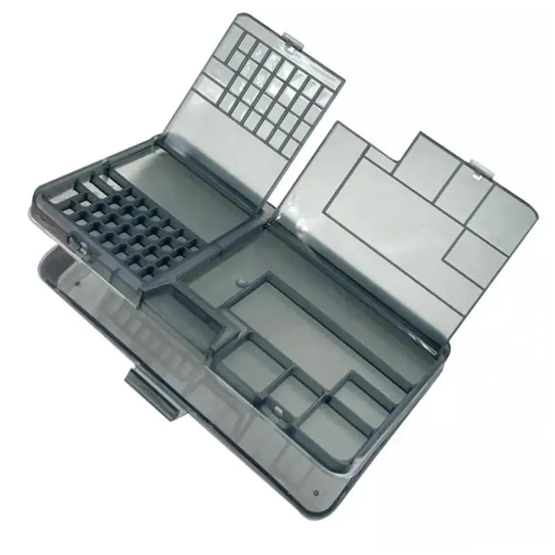 Double Layer Electronic Component Storage Box | Multi-Grid Organizer