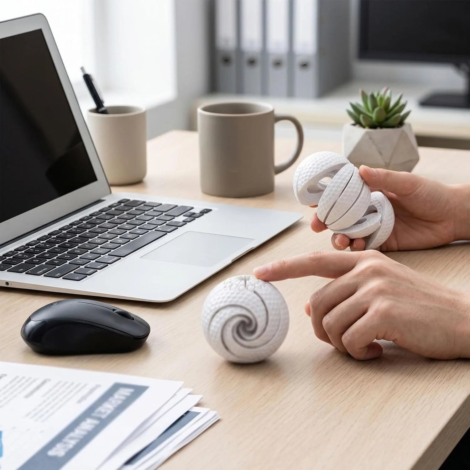 Baseball Fidget Ball 3D Printed Twist Turn Stress Relief Desk Relieve