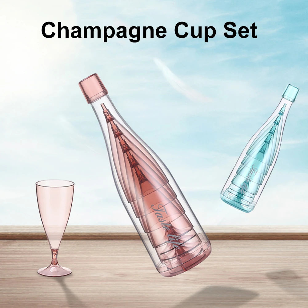 Plastic Toasting Champagne Flutes Folding Reusable Glasses Wedding