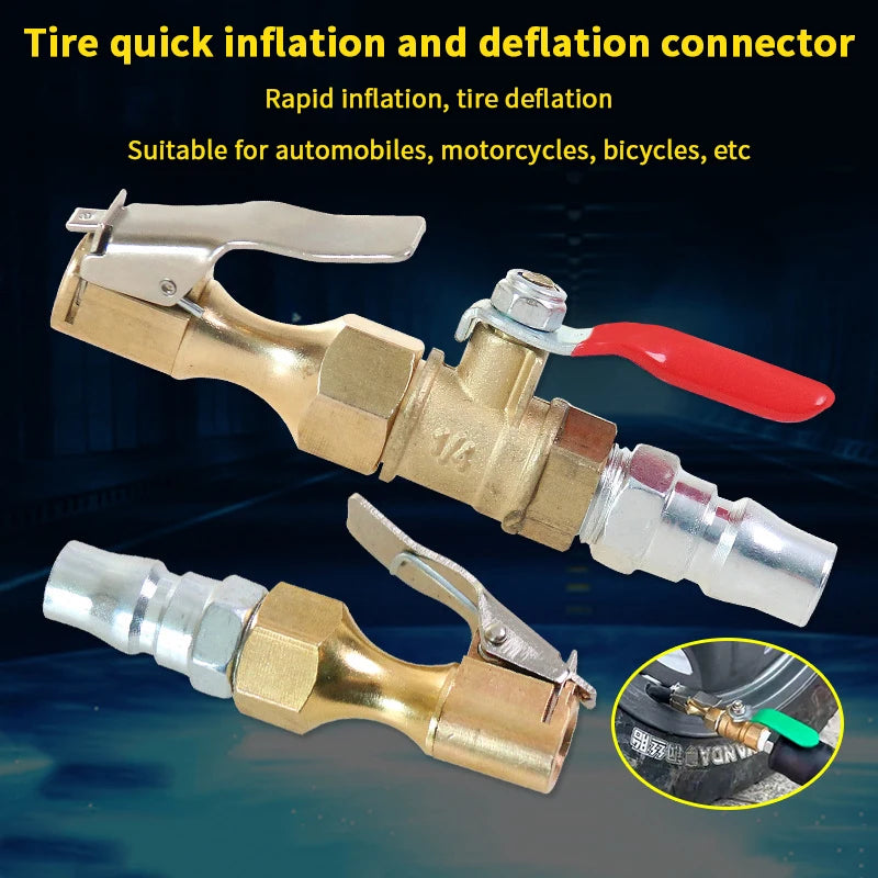 Lock-On Tire Inflator Chuck Nozzle | Air Compressor Adapter