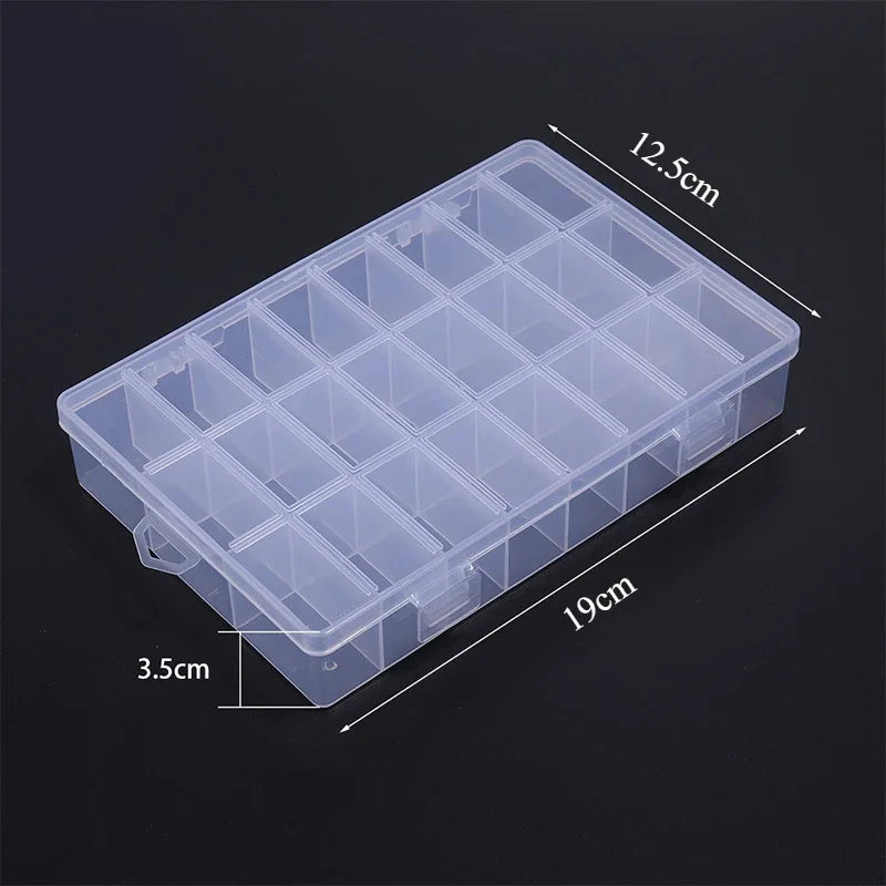 24 Grids Plastic Box Compartment Jewelry Organizer Box Eco-Friendly PP Transparent Jewelry Screw Box DIY Sewing Organizer Tools Zpaxo