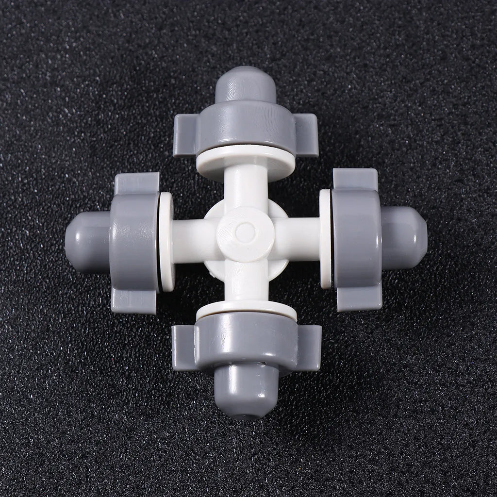 10Pcs Atomizing Mist Irrigation Nozzle Cross Shape Four-Way Drip Irrigation Sprinkler Garden Hose Watering Nozzle Zpaxo