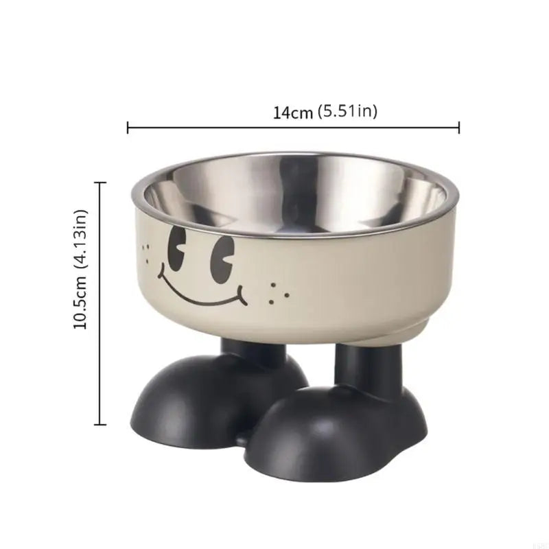 Modern Leg Pet Bowl Enhancing Neck Comfortable Stainless Steel Large