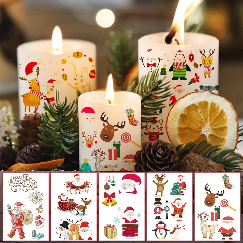 Christmas Gift Festival Tattoo Sticker Animals Tattoo for people on Face Body Arm Tattoos Party Makeup Decoration Zpaxo