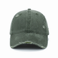 Ripped Brim Broken Hole Baseball Cap Visor Washed Cotton Baseball Hats Adjustable Casual Sunscreen Hats For Man Women Unisex Zpaxo Green
