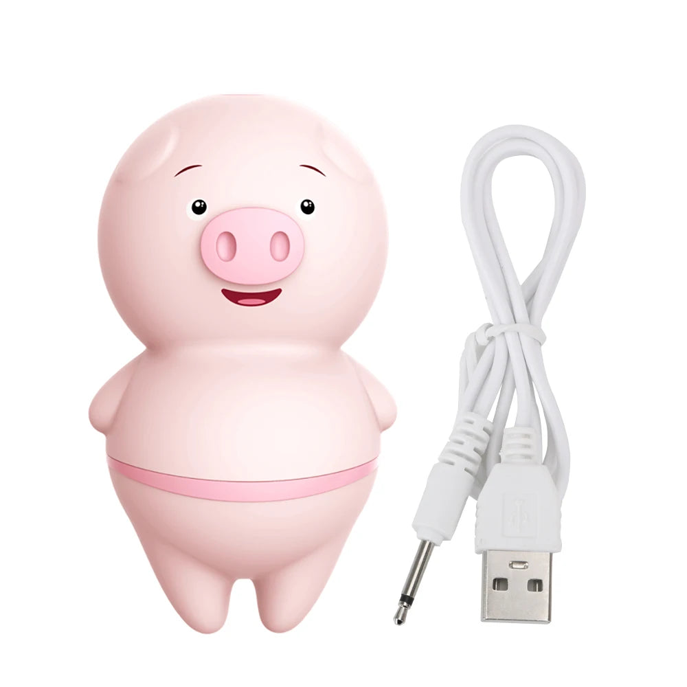 6 Modes USB Charging Nipple Massager Clitoris Stimulator Cute Pig