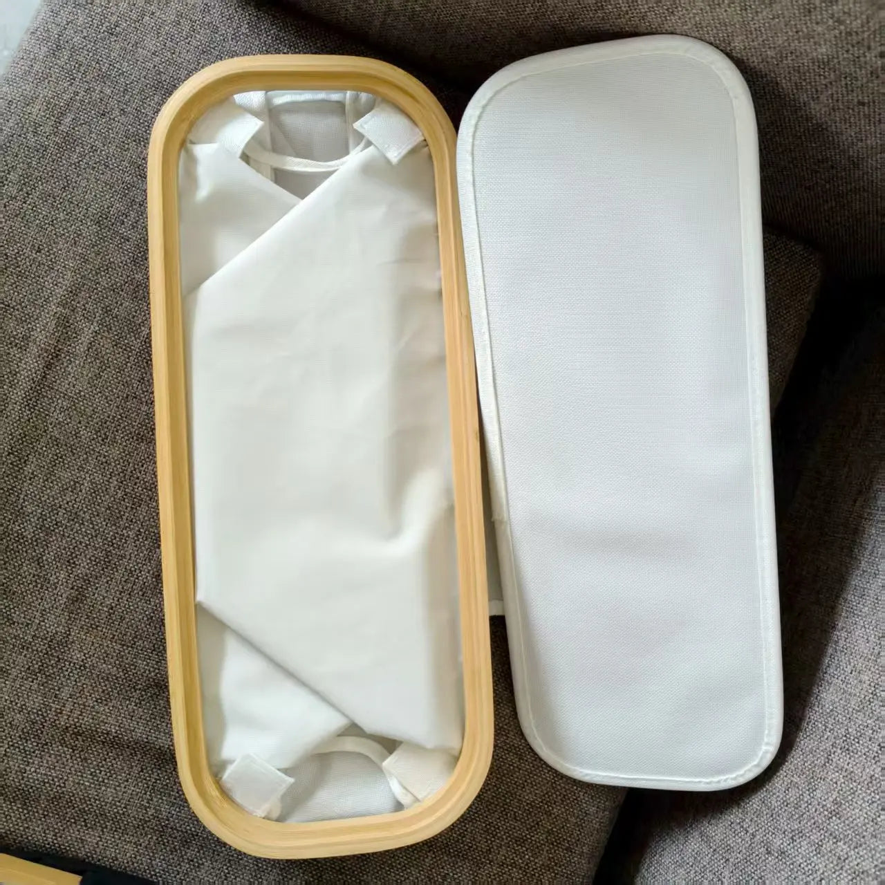 Large Foldable Oxford Storage Box with Lid & Bamboo Frame
