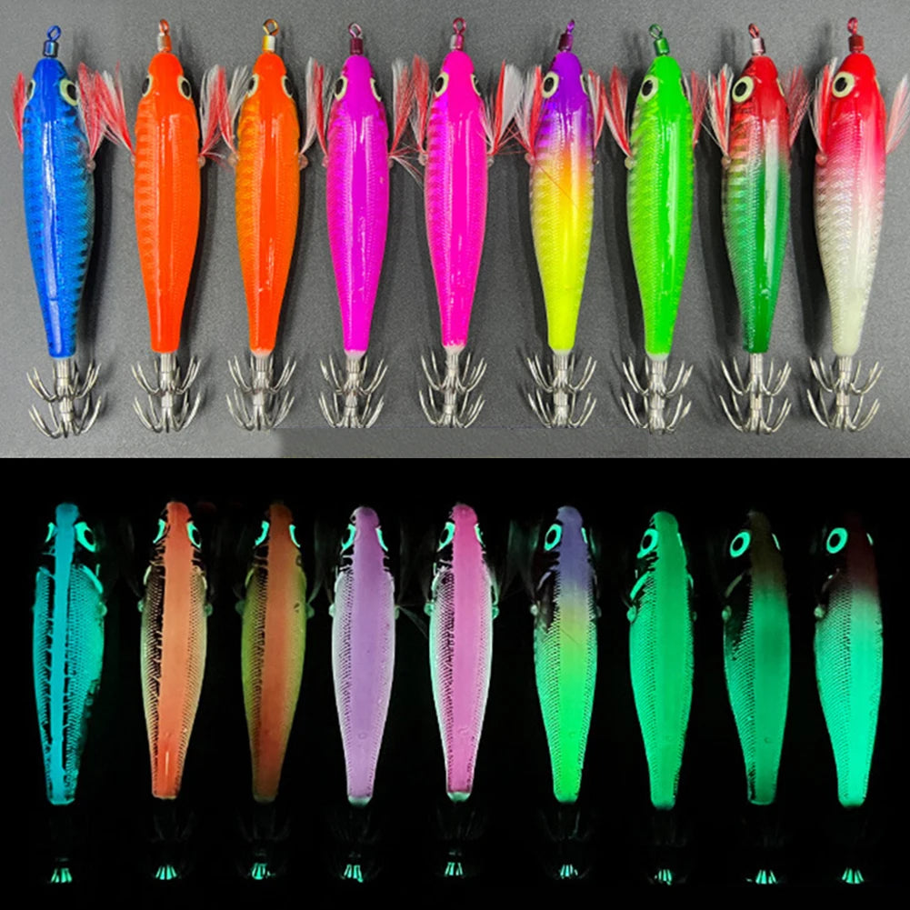 Luminous Fishing Bait Horizontal Bionic Shrimp Baits Wood Cuttlefish