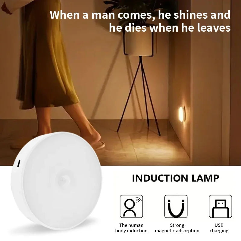 Motion Sensor LED Night Light USB Rechargeable – 3 Pack Motion Sensor Night Light Zpaxo
