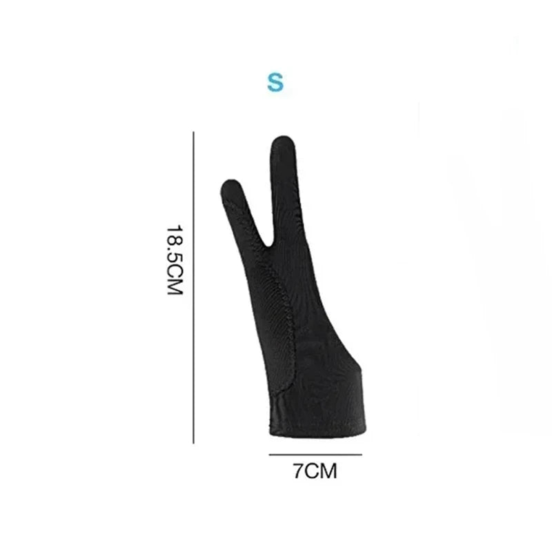 Drawing Glove Anti-touch Two-Fingers Painting Gloves for IPad Graphics Drawing Tablet Sketch Artist Smudge Guard Painting Gloves Zpaxo Two layers-S