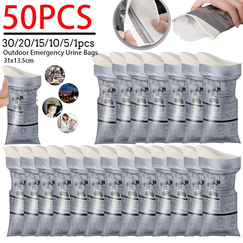 50- Outdoor Emergency Urine Bags Portable Urinal Bag Female Kids Male Zpaxo