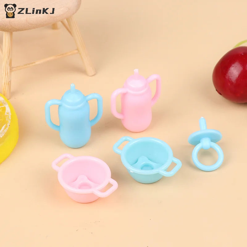 ▶9Pcs Mini Doll Pacifier Baby Tableware Set Play House Supplies Dummy Nipples For Dolls Kids Toy Baby Pacifier Accessories Zpaxo