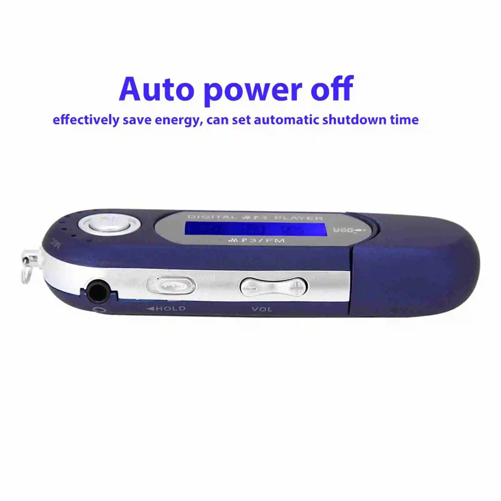 Portable Music MP3 USB Player LCD Screen Voice Black Blue White