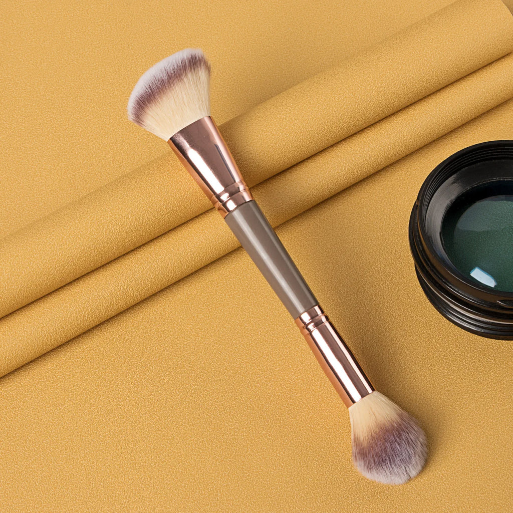 Double-Ended Makeup Brush – Kabuki, Foundation & Eyeshadow Makeup Brush Zpaxo