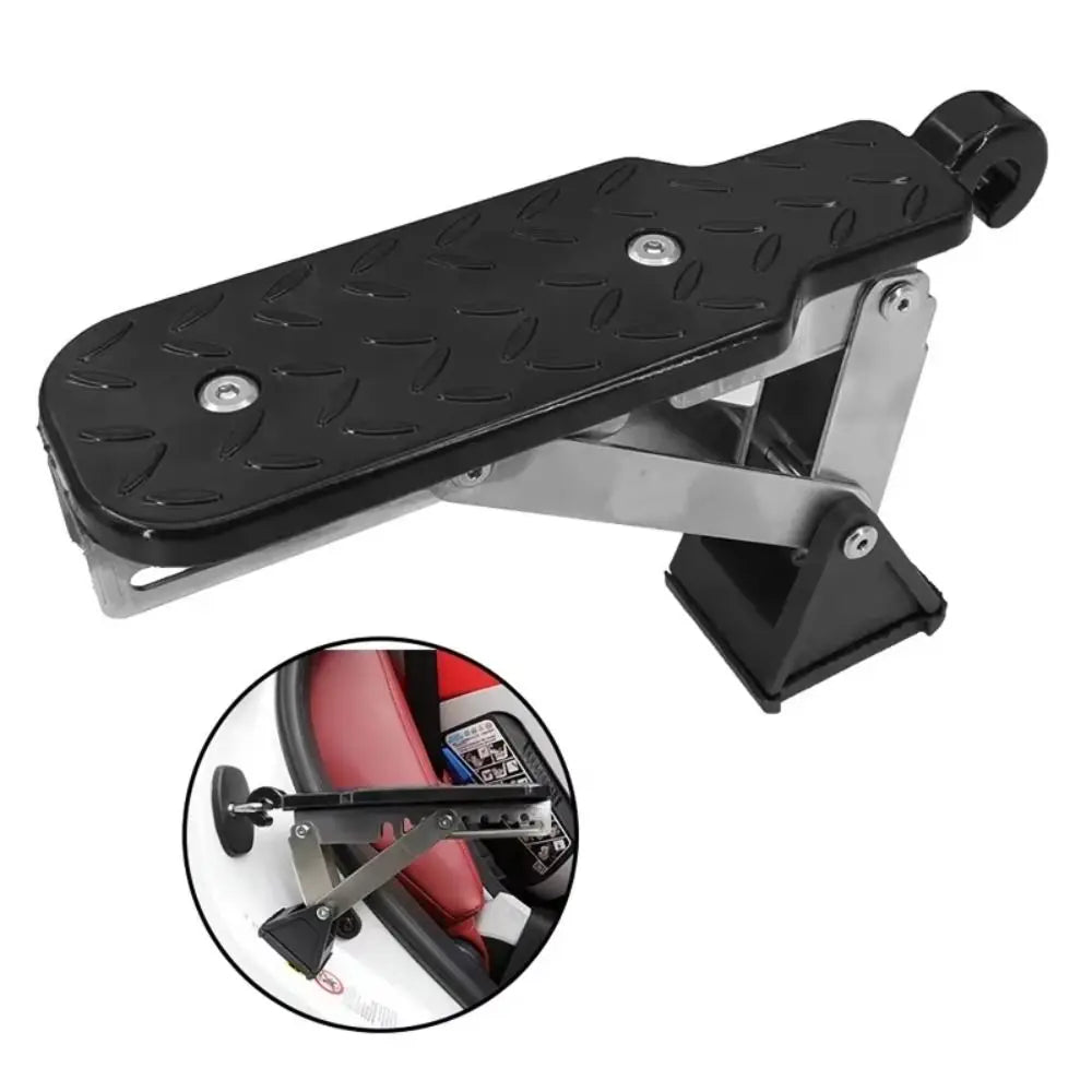 Foldable Car Door Step Universal Aluminum Alloy Lock Hook Foot Pedal Zpaxo