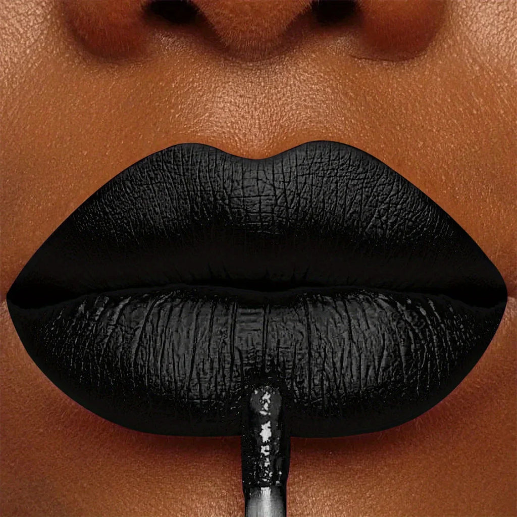 Long Lasting Lipstick Lip Gloss Makeup Waterproof Velvet Non-stick Cup Lip Tint Sexy Black Liquid Lip Stick Zpaxo