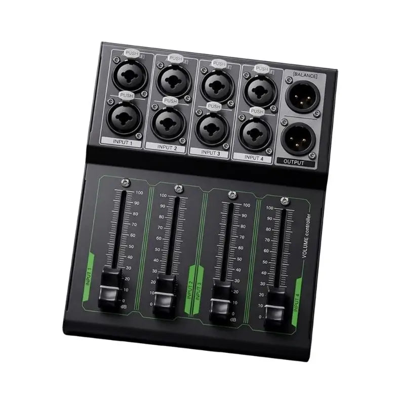652F Passive Volumes Controller 4 Independent Faders XLR TRS Zpaxo