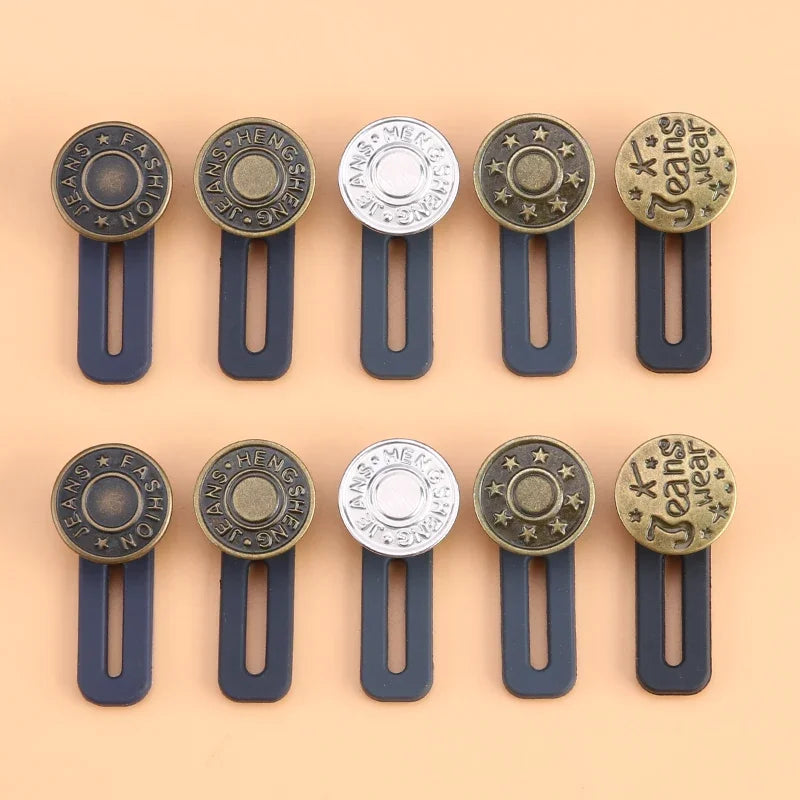Metal Jean Button Extenders – No-Sew Waist Extender Kit