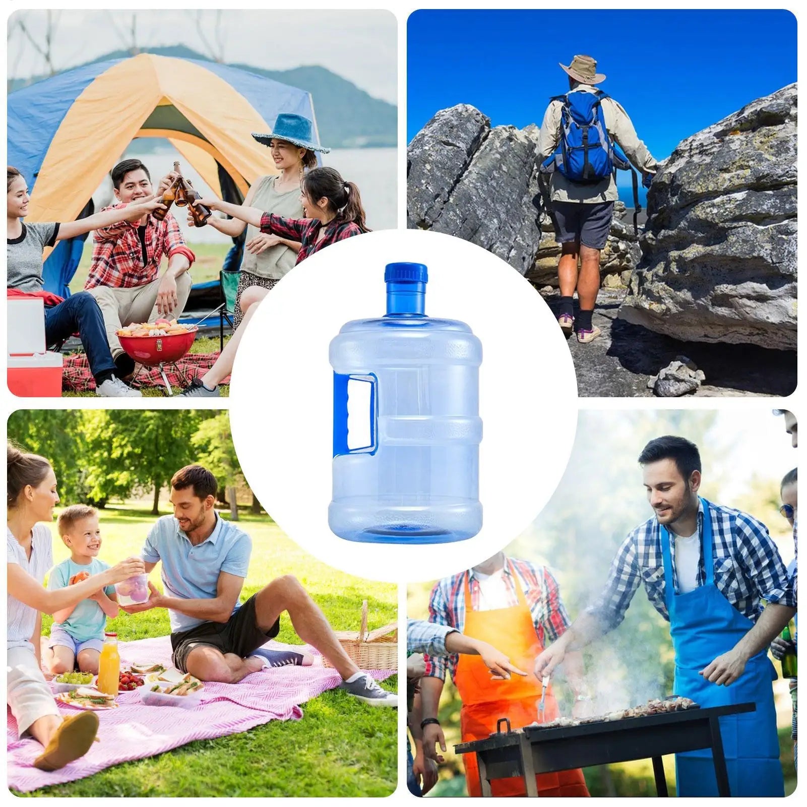 Multifunctional 7.5/5L Camping Water Storage Water Pitcher with Handle sturdy Canteen portable for Picnic Outdoor Hiking Camping Zpaxo