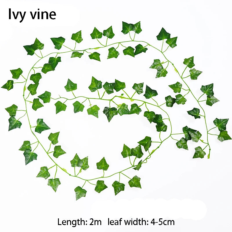 20 2M Fake Ivy Vine Artificial Plant Green Leaves Garland Creeper