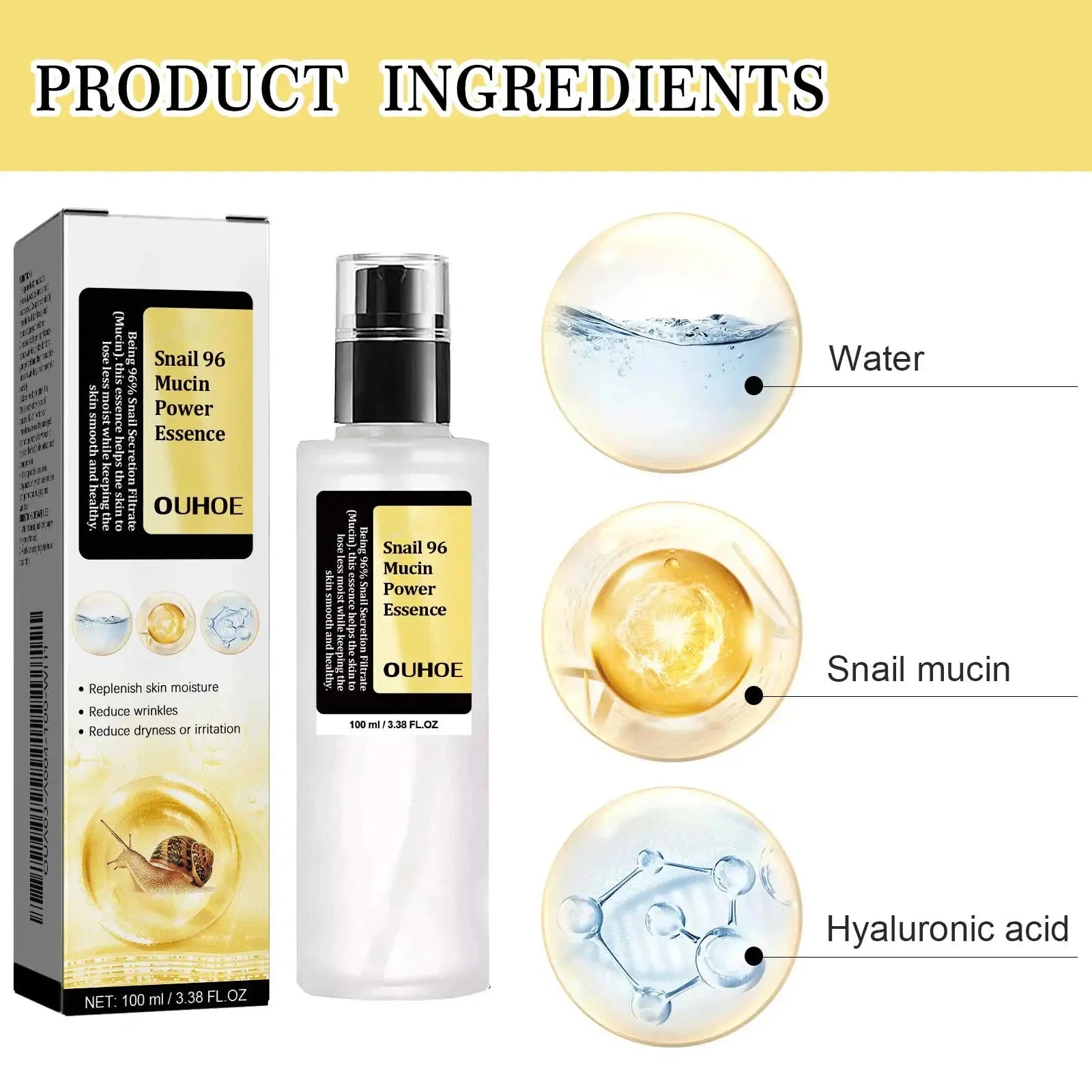 Snail Mucin Peptide Essence & Hyaluronic Acid Face Serum Face Serum Essence Zpaxo