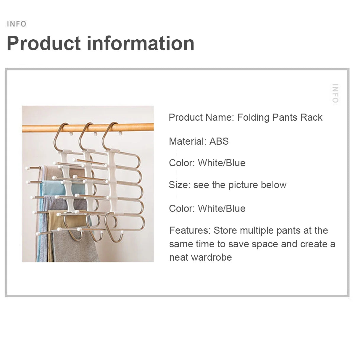 Stainless Steel Retractable Trouser Rack Folding Multi-functional