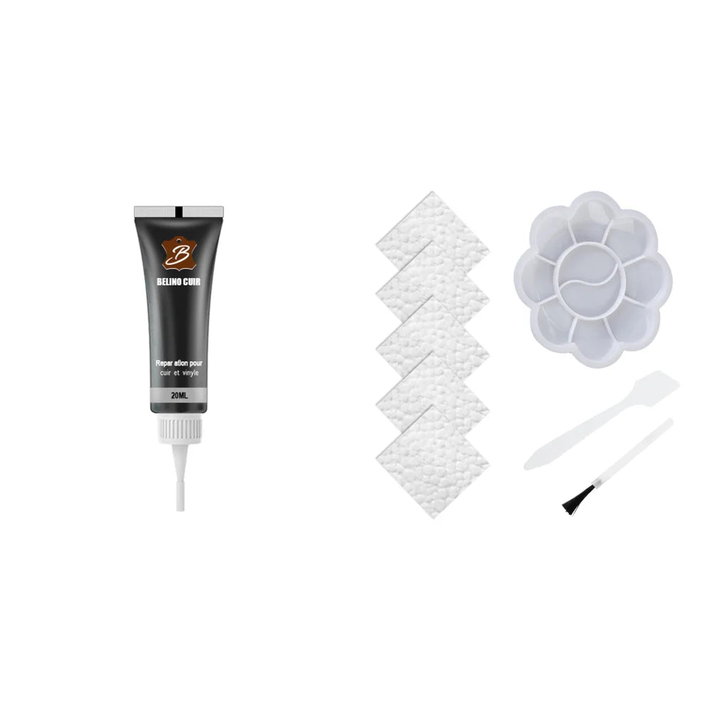 Car Auto Leather Filler Repair Cream Seats Sofa Scratch Restoration Zpaxo Black with Palette