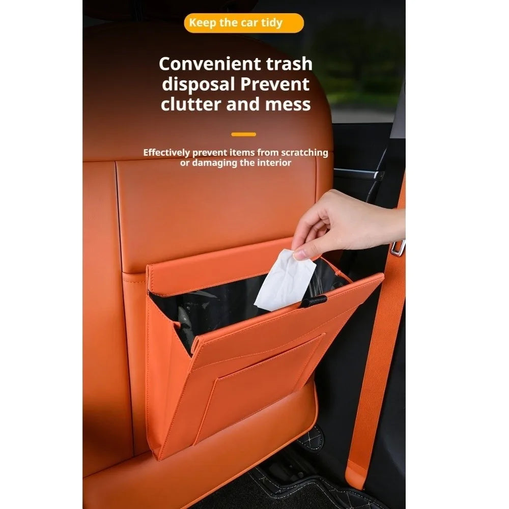Waterproof Car Garbage Bag Storage Pocket Leak-proof Magnetic Adsorption Storage Bag Space Saving Garbage Bin Zpaxo
