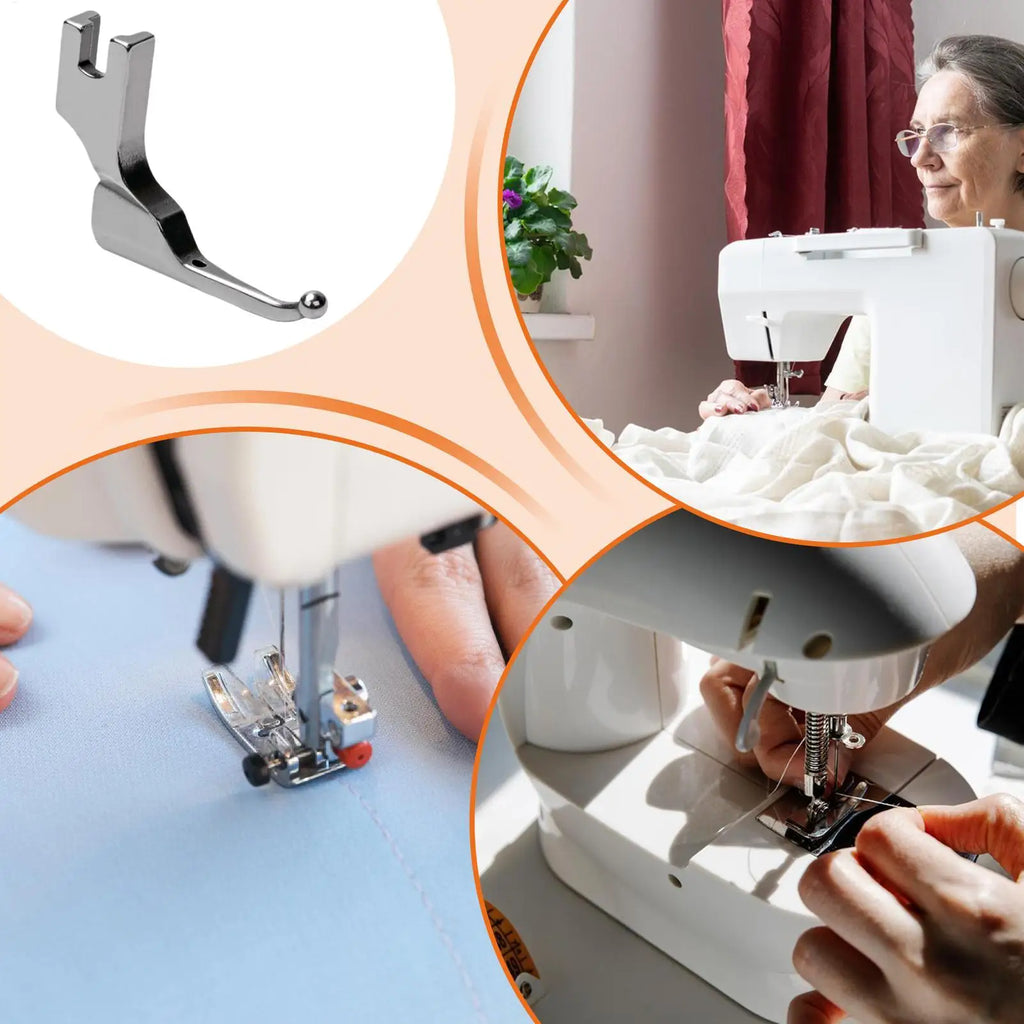 Sewing Machine Foot Attachment No-Bead-Tapping Design Anti-Curl Technology Bead Sequin Special Presser Foot for Embroidered Zpaxo